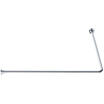 90° angled curtain rail, 800 x 800 mm, Chrome-plated Steel