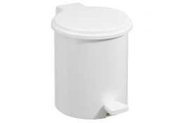 3 Litre Pedal bin, White ABS, 200 x 255 mm, Ø 200 mm