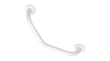 135° angled grab bar, White Epoxy-coated Steel, 225 x 225 mm, Ø 25 mm