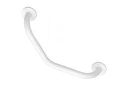 135° angled grab bar, White Epoxy-coated Steel, 225 x 225 mm, Ø 25 mm