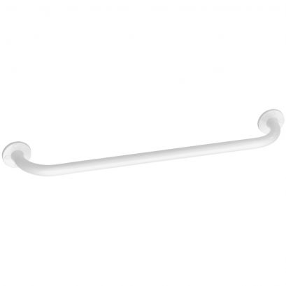 Straight grab bar, 600 mm, White Epoxy-coated Steel, 600 mm, Ø 25 mm