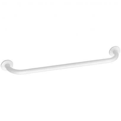 Straight grab bar, 800 mm, White Epoxy-coated Steel, 800 mm, Ø 25 mm