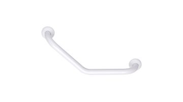 135° angled grab bar, White Epoxy-coated Aluminium, 265 x 265 mm, Ø 30 mm