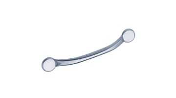 Rechte enkelvoudige greep, 435 mm, Ø 25 mm, geborsteld inox