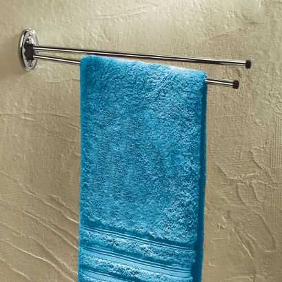 2 arms swivel towel rail, 440 x 70 cm, Chrome-plated Steel, Ø 12 mm