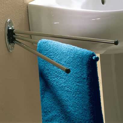 3 arms swivel towel rail, 440 x 11 cm, Chrome-plated Steel, Ø 12 mm