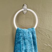 Towel ring, 200 x 80 mm, White Epoxy-coated Steel, Ø 12 mm
