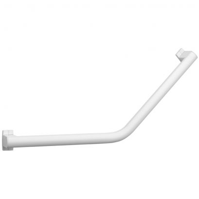 Barre coudée 135° Design15®, 350 x 350 mm, tube elliptique aluminium époxy blanc
