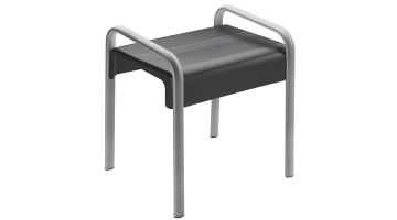 Banc de douche Design®, 461 x 526 x 580 mm, Assise ABS Gris anthracite & Pieds Aluminium Chromé, 38 x 25 mm