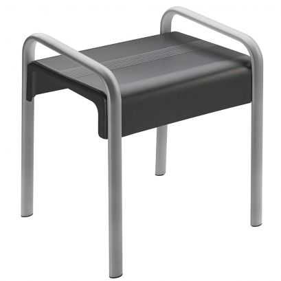 Banc de douche Design®, 461 x 526 x 580 mm, Assise ABS Gris anthracite & Pieds Aluminium Chromé, 38 x 25 mm