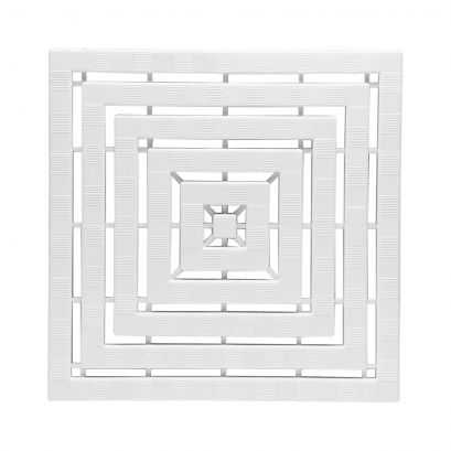 Shower mat, White Plastic , 500 x 500 x 25 mm