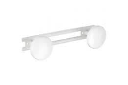 Double robe hook, White Epoxy-coated Steel, 245 x 70 mm, Ø 66 mm