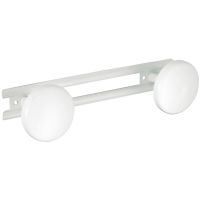 Double robe hook, White Epoxy-coated Steel, 245 x 70 mm, Ø 66 mm