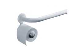 Toilet roll holder, White Epoxy-coated Aluminium, 122 x 116 mm