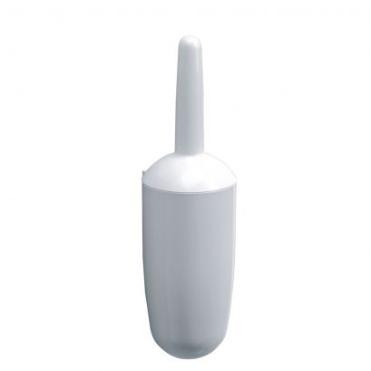 Toilet brush & holder, White ABS, 105 x 100 x 350 mm