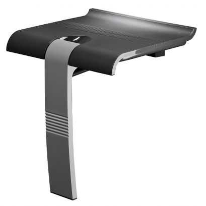 Design15® shower seat, Anthracite grey Epoxy-coated Aluminium, 442 x 450 x 500 mm, Ø 25 mm