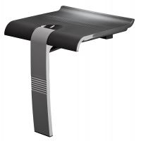 Siège de douche Design15, ABS & Aluminium, Gris anthracite & Chromé - GAMME POUR LA DOUCHE