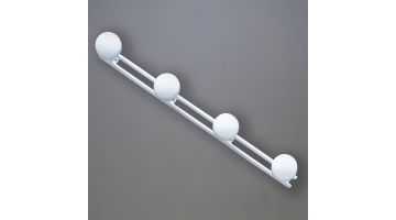 4 robe hooks, White Epoxy-coated Steel, Ø 66 mm