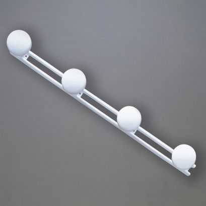 4 robe hooks, White Epoxy-coated Steel, Ø 66 mm