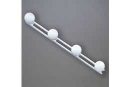 4 robe hooks, White Epoxy-coated Steel, Ø 66 mm