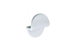 Single robe hook, White ABS, 75 x 80 x 40 mm