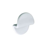 Single robe hook, White ABS, 75 x 80 x 40 mm