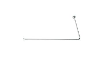 90° angled curtain rail, 1000 x 1000 mm, Chrome and nickel-plated Brass