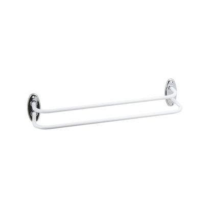 Double towel rail, 520 x 110 x 140 mm, White Epoxy-coated Steel, Ø 12 mm