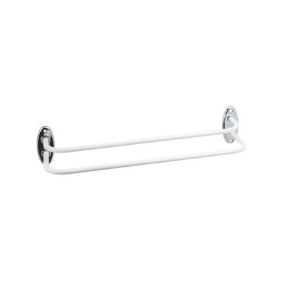 Double towel rail, 520 x 110 x 140 mm, White Epoxy-coated Steel, Ø 12 mm