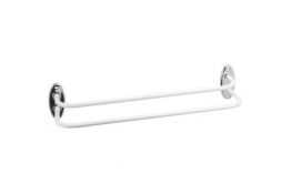 Double towel rail, 520 x 110 x 140 mm, White Epoxy-coated Steel, Ø 12 mm