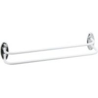 Double towel rail, 520 x 110 x 140 mm, White Epoxy-coated Steel, Ø 12 mm