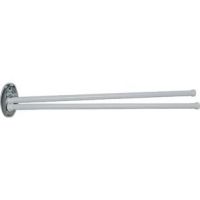 2 arms swivel towel rail, 440 x 70 cm, White Epoxy-coated Steel, Ø 12 mm