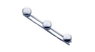 Triple robe hook, Chrome-plated Steel, Ø 66 mm