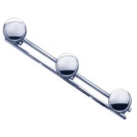 Triple robe hook, Chrome-plated Steel, Ø 66 mm