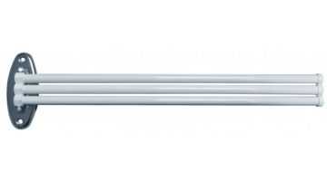 3 arms swivel towel rail, 440 x 11 cm, White Epoxy-coated Steel, Ø 12 mm