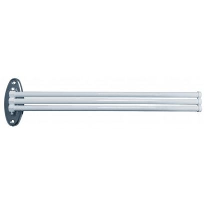 3 arms swivel towel rail, 440 x 11 cm, White Epoxy-coated Steel, Ø 12 mm