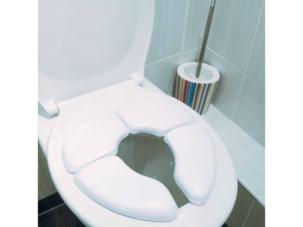 Réducteur de toilette pliant, blancplié : longueur 18.5 cm