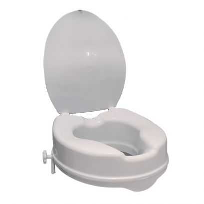 Raised toilet seat for standard wc bowls, White Polyethylene, 400 x 380 x 120 mm