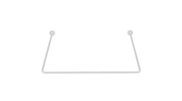 Porte-rideaux d'angle en U, 800 x 800 x 800 mm, Acier Epoxy Blanc 