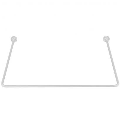 Porte-rideaux d'angle en U, 800 x 800 x 800 mm, Acier Epoxy Blanc 