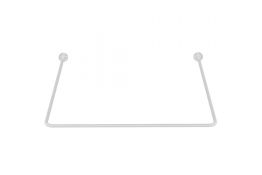 Porte-rideaux d'angle en U, 800 x 800 x 800 mm, Acier Epoxy Blanc 