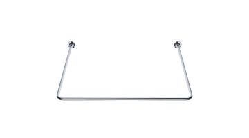 Porte-rideaux d'angle en U, 800 x 800 x 800 mm, Acier Chromé 