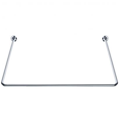 Porte-rideaux d'angle en U, 800 x 800 x 800 mm, Acier Chromé 