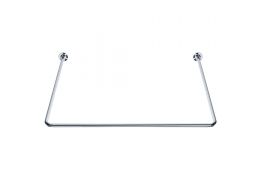 Porte-rideaux d'angle en U, 800 x 800 x 800 mm, Acier Chromé 