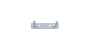 2 hook rack, White Epoxy-coated Steel, 70 mm