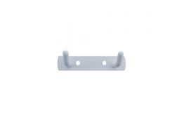 2 hook rack, White Epoxy-coated Steel, 70 mm