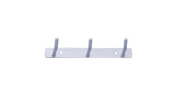 3 hook rack, White Epoxy-coated Steel, 120 mm