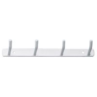 4 hook rack, White Epoxy-coated Steel, 170 mm