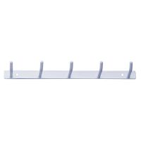 5 hook rack, White Epoxy-coated Steel, 220 mm