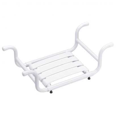 Bath seat, White Epoxy-coated Aluminium , 335 x 705 x 110 mm, Ø 30 mm